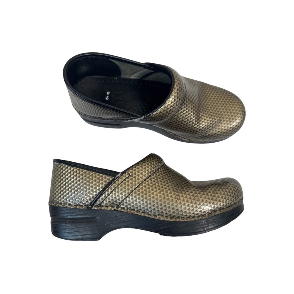Dansko Green Leather Clogs Womens 7 Nursing Shoes Comfort Platform Casual
